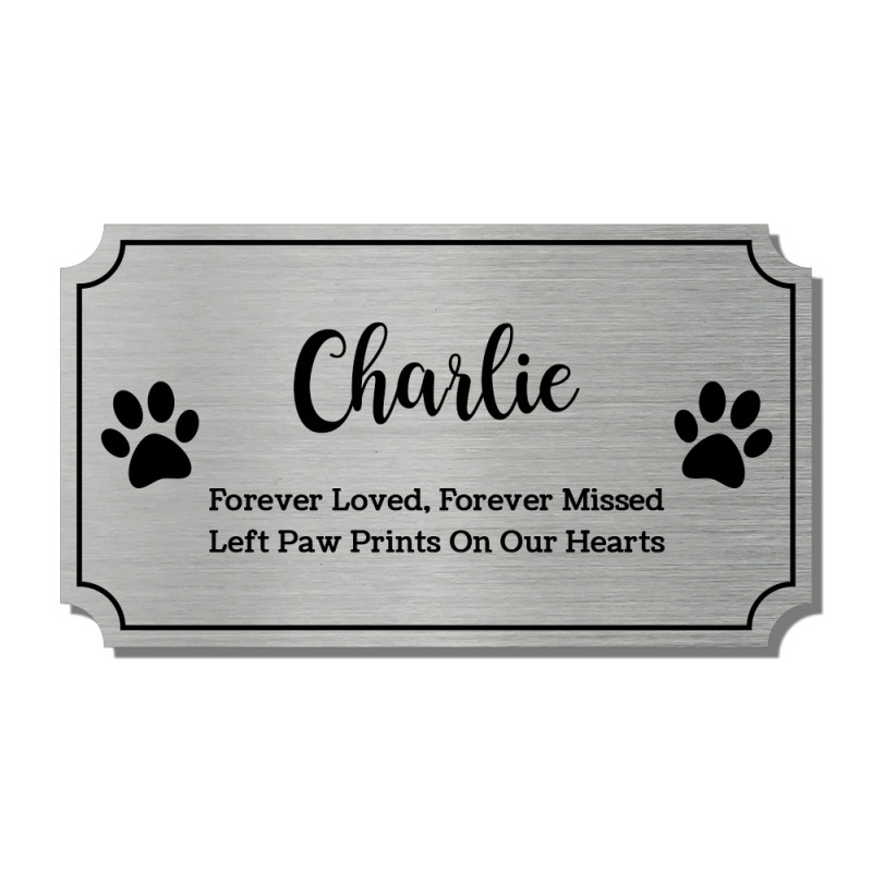 DIY Pet Cremation Urn Plate - Brushed Silver - 4" w x 2.25" h