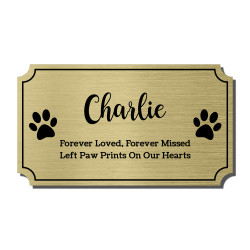 DIY Pet Cremation Urn Plate - Brushed Gold - 4" w x 2.25" h