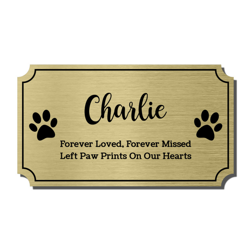 DIY Pet Cremation Urn Plate - Brushed Gold - 4" w x 2.25" h