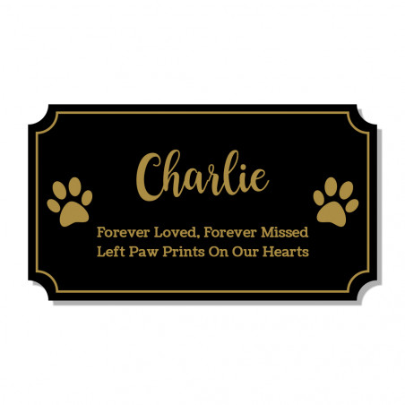 DIY Pet Cremation Urn Plate - Black - 4" w x 2.25" h