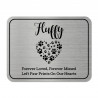 DIY Pet Cremation Urn Plate - Paw Heart - Brushed Silver - 3.25" w x 2.5" h