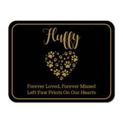 DIY Pet Cremation Urn Plate - Paw Heart - Black - 3.25" w x 2.5" h