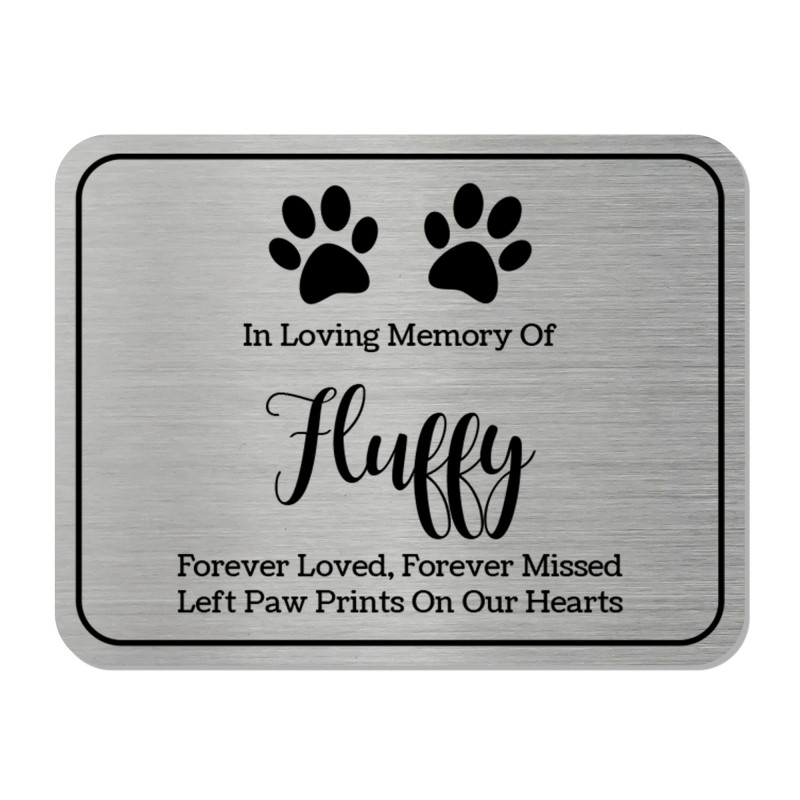 DIY Pet Cremation Urn Plate - Brushed Silver - 3.25" w x 2.5" h