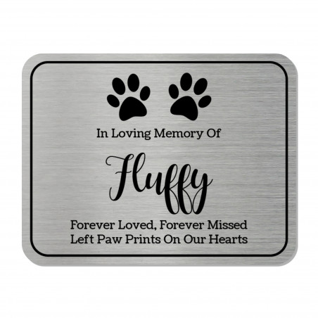 DIY Pet Cremation Urn Plate - Brushed Silver - 3.25" w x 2.5" h