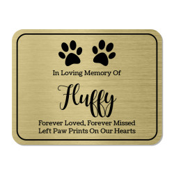 DIY Pet Cremation Urn Plate - Brushed Gold - 3.25" w x 2.5" h