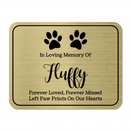 DIY Pet Cremation Urn Plate - Brushed Gold - 3.25" w x 2.5" h