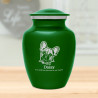 Small French Bulldog Dog Cremation Urn - Shamrock Green