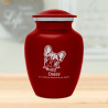 Small French Bulldog Dog Cremation Urn - Ruby Red
