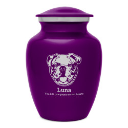 Small English Bulldog Dog Cremation Urn - Purple Luster