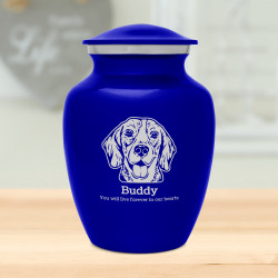 Small Beagle Dog Cremation Urn - Midnight Blue