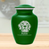 Small Beagle Dog Cremation Urn - Shamrock Green
