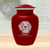 Small Beagle Dog Cremation Urn - Ruby Red