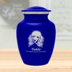 Small Poodle Dog Cremation Urn - Midnight Blue