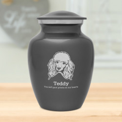 Small Poodle Dog Cremation Urn - Gunmetal Gray