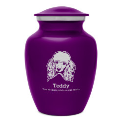 Small Poodle Dog Cremation Urn - Purple Luster