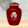 Small Poodle Dog Cremation Urn - Ruby Red