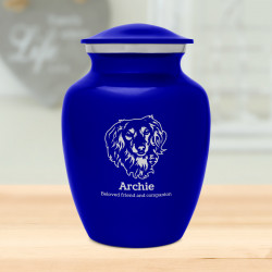 Small Dachshund Dog Cremation Urn - Midnight Blue