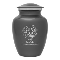 Small Dachshund Dog Cremation Urn - Gunmetal Gray