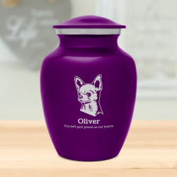 Small Chihuahua Dog Cremation Urn - Purple Luster