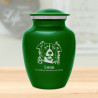 Small Border Collie Dog Cremation Urn - Shamrock Green