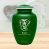 Large Black Lab Dog Cremation Urn - Shamrock Green