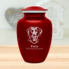 Large Black Lab Dog Cremation Urn - Ruby Red