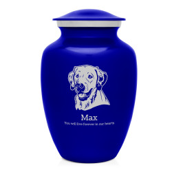 Large Yellow Lab Dog Cremation Urn - Midnight Blue