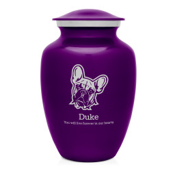 Large French Bulldog Dog Cremation Urn - Purple Luster