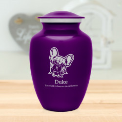 Large French Bulldog Dog Cremation Urn - Purple Luster