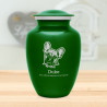 Large French Bulldog Dog Cremation Urn - Shamrock Green