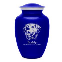 Large Golden Retriever Dog Cremation Urn - Midnight Blue