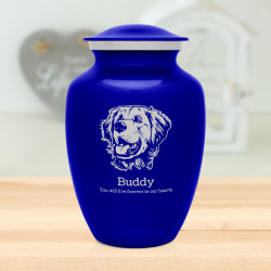 Large Golden Retriever Dog Cremation Urn - Midnight Blue