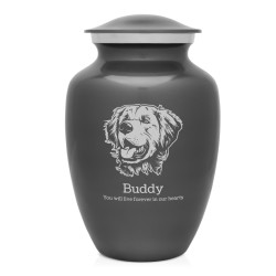 Large Golden Retriever Dog Cremation Urn - Gunmetal Gray