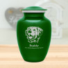 Large Golden Retriever Dog Cremation Urn - Shamrock Green