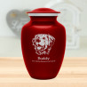 Large Golden Retriever Dog Cremation Urn - Ruby Red