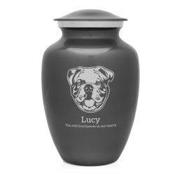 Large English Bulldog Dog Cremation Urn - Gunmetal Gray