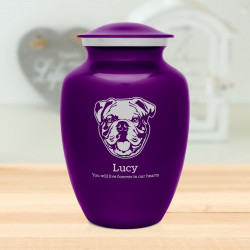 Large English Bulldog Dog Cremation Urn - Purple Luster