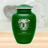 Large English Bulldog Dog Cremation Urn - Shamrock Green