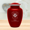 Large Rottweiler Dog Cremation Urn - Ruby Red