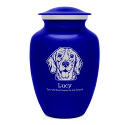 Large Beagle Dog Cremation Urn - Midnight Blue