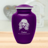 Large Poodle Dog Cremation Urn - Purple Luster