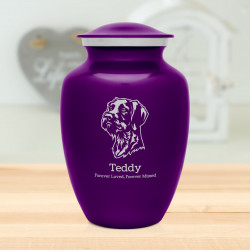 Large German Shorthaired Pointer Dog Cremation Urn - Purple Luster