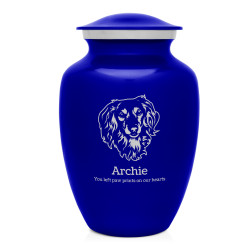 Large Dachshund Dog Cremation Urn - Midnight - Blue