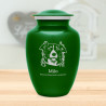 Large Border Collie Dog Cremation Urn - Shamrock Green
