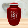 Large Border Collie Dog Cremation Urn - Ruby Red