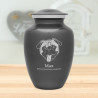 Large Pug Dog Cremation Urn - Gunmetal Gray