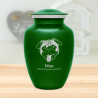 Large Pug Dog Cremation Urn - Shamrock Green