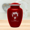 Large Pug Dog Cremation Urn - Ruby Red