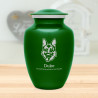 Large German Shepherd Dog Cremation Urn - Shamrock Green