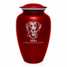 Extra Large Black Lab Dog Cremation Urn - Ruby Red